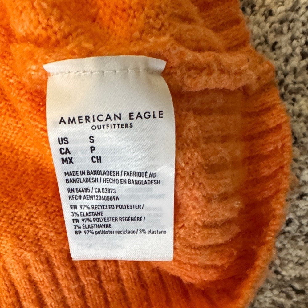 American Eagle Outfitters Orange Crewneck Spring Sweater - Picture 4 of 6